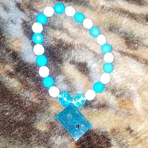White and blue braclet